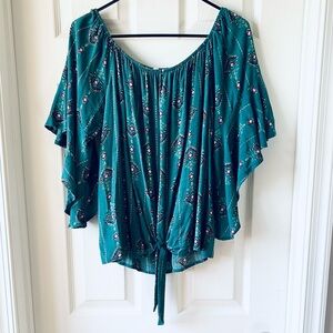 Vine & Love Teal Floral Blouse